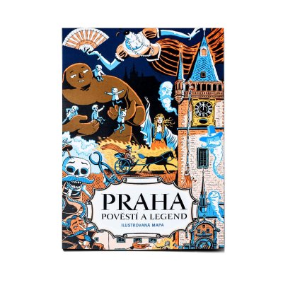 Ilustrovaná mapa Praha pověstí a legend