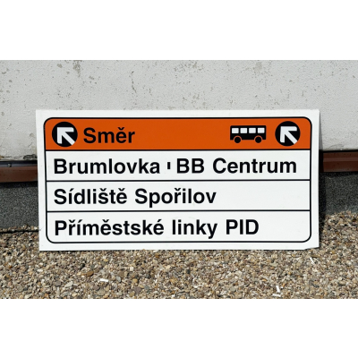 Originální orientační tabule ze stanice Budějovická                    