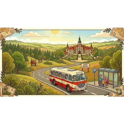 Historickým autobusem Škoda 706 RTO na zámek Jemniště                    