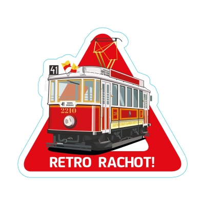 Magnetka na auto tramvaj Ringhoffer Pozor „Retro rachot!“                    