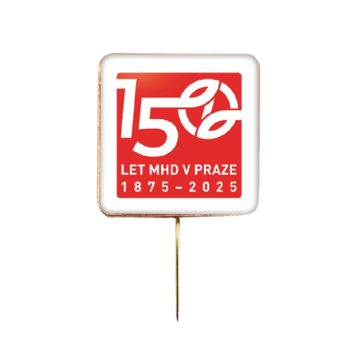 Odznak 150 let MHD v Praze 1875–2025 | červený                    