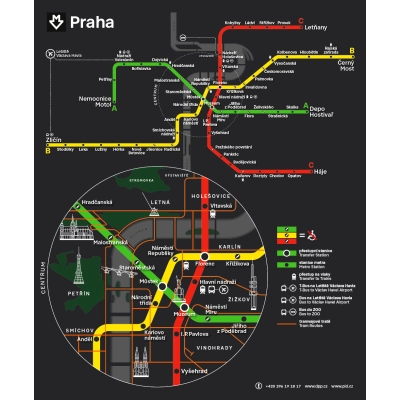Schéma sítě z vozu metra                    