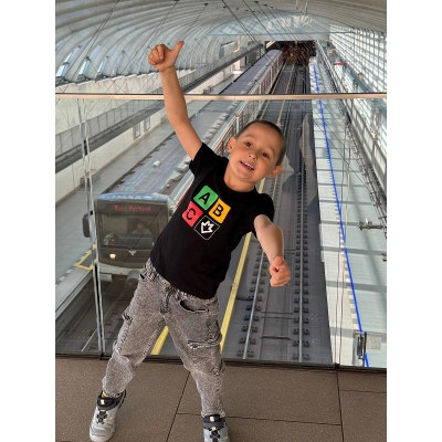 Dětské triko s logem metra a tras A, B, C | černé