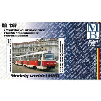 Stavebnice modelu tramvaje ČKD Tatra T3M.DVC2 (linka 3, H0)                    