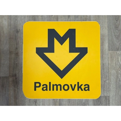 Originální orientační tabule ze stanice Palmovka                    