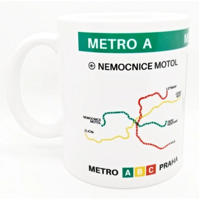 Hrnek s motivem linky metra A