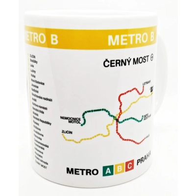 Hrnek s motivem linky metra B