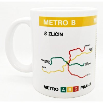 Hrnek s motivem linky metra B