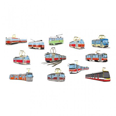 Hrnek s obrázky pražských tramvají
