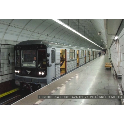 Pohlednice Historická souprava řady 81-71 pražského metra                    