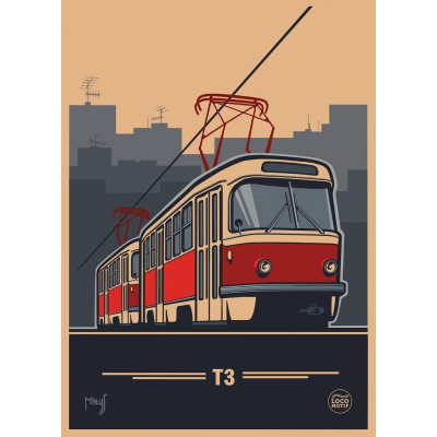 Plakát tramvaj ČKD Tatra T3                    