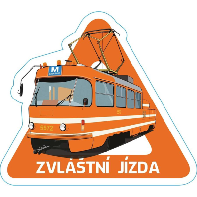 Magnetka na auto Mazačka (vůz 5572) Pozor „Zvláštní jízda“                    