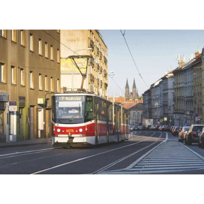 Sada 13 pohlednic pražských tramvají