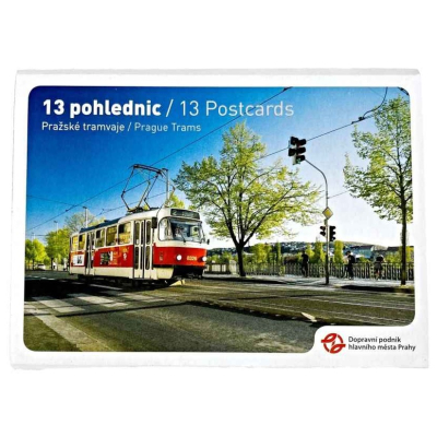 Sada 13 pohlednic pražských tramvají                    