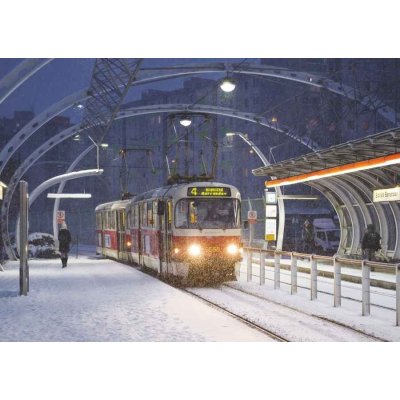 Sada 13 pohlednic pražských tramvají