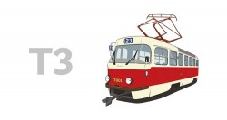 Plecháček tramvaj ČKD Tatra T3 (ev. č. 7001)