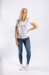 Bílé dámské charitativní triko „Klokart“ (kolekce Transport)