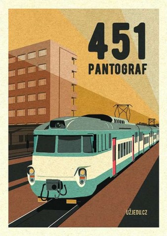 Plakát pantograf 451 v Pardubicích