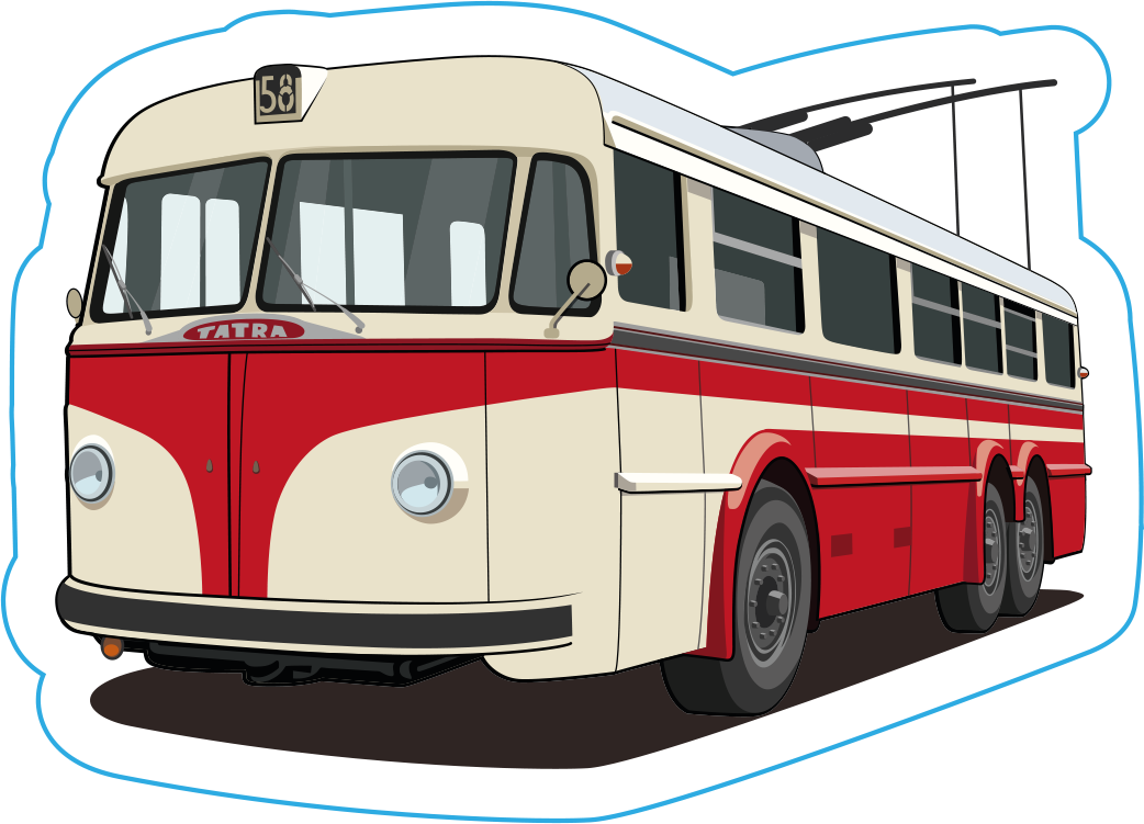 Samolepka trolejbus Tatra T400