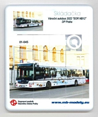 Skládačka (hra) autobus SOR NB12 (vánoční autobus)