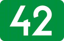 Magnetka čelní orientace T3 – linka 42 zelená (flexi)