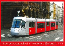 Pohlednice Nízkopodlažní tramvaj Škoda 14T u Národního divadla
