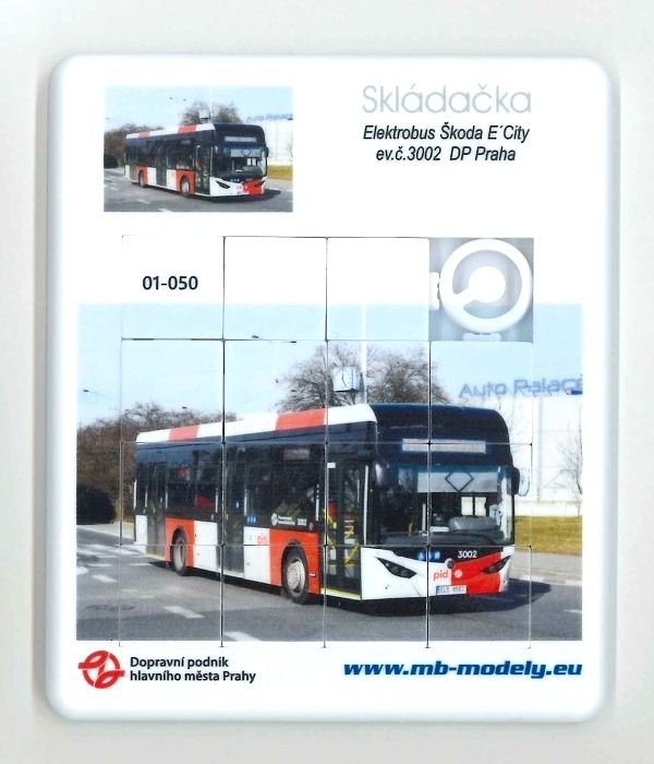 Skládačka (hra) elektrobus Škoda E'City (nátěr PID)