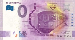 Suvenýrová „bankovka“ Euro Souvenir 50 let metra 1974–2024