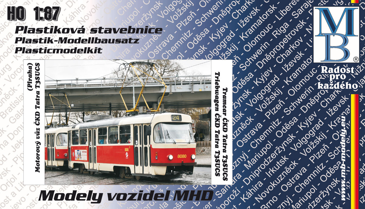 Stavebnice modelu tramvaje ČKD Tatra T3M.DVC2 (linka 24, H0)