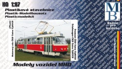 Stavebnice modelu tramvaje ČKD Tatra T3 (linka 15, H0)