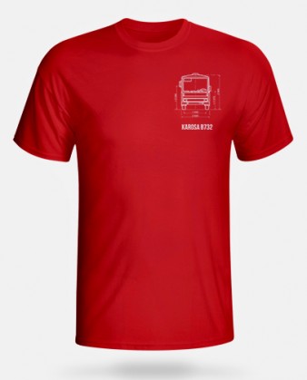 Červené triko autobus Karosa B 732 (technický výkres)