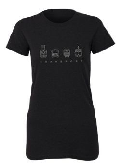 Černé dámské charitativní triko „Klokart“ (kolekce Transport)