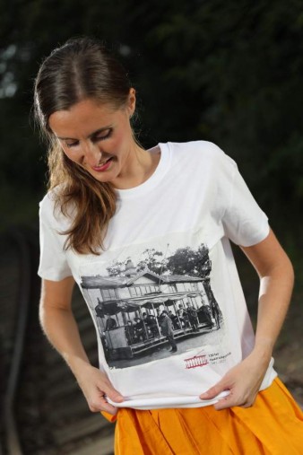 Bílé triko „Křižíkova tramvaj“ (130 let elektrických drah 1891–2021)