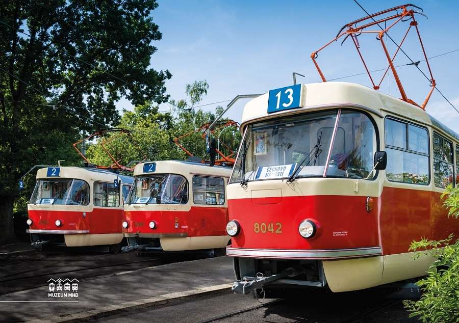 Plakát s fotografií tramvají ČKD Tatra T3