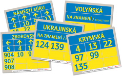 Sada 5 charitativních zastávkových tabel pro Ukrajinu