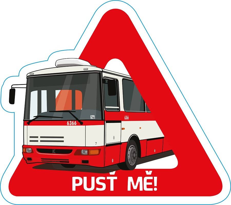 Samolepka autobus Karosa B 961 Pozor „Pusť mě!“
